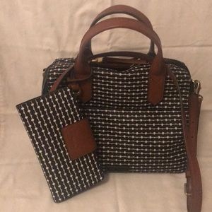 Fossil crossbody bag w/ matching wallet.